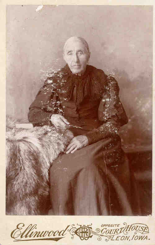 Mary Louise de Rousse (1827–1909) — Ellinwood studio, Leon, Iowa, about 1900